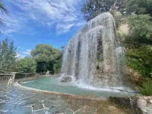 Fountain waterfall at Castle Hill, Nice, France