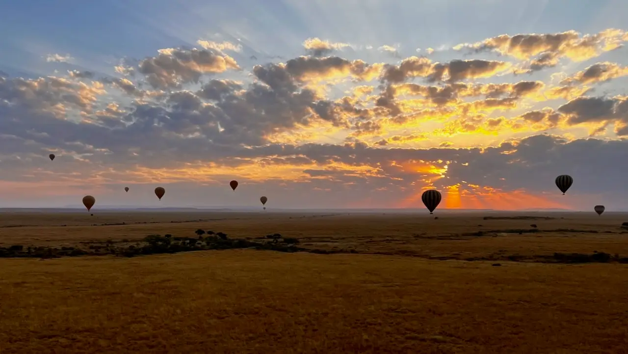 Sunrise on the Masai Mara from a Ballloon