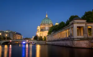 night shot of cathedral in Berlin